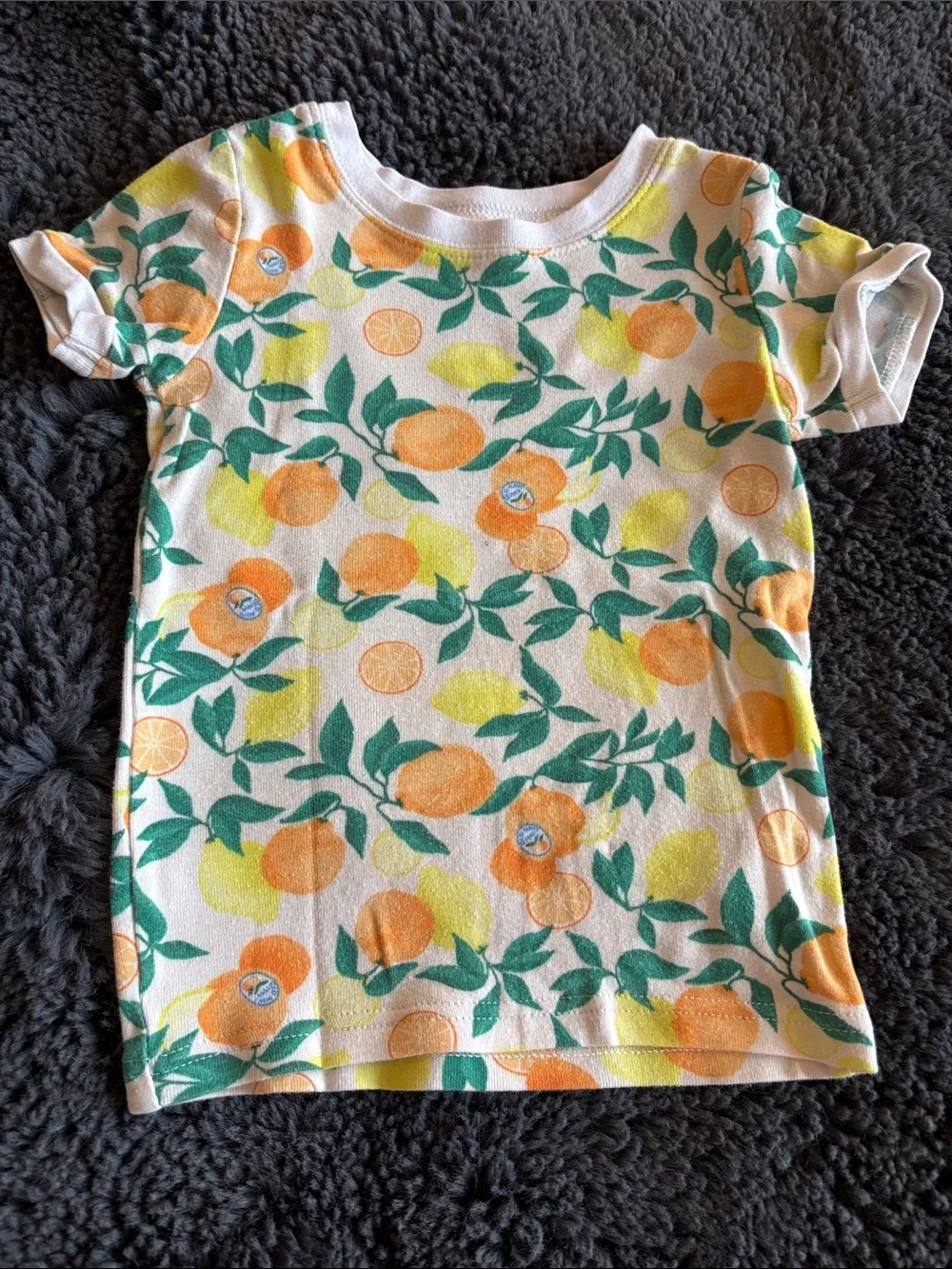 Old Navy Orange & Green Citrus Print Kids Pajama Set